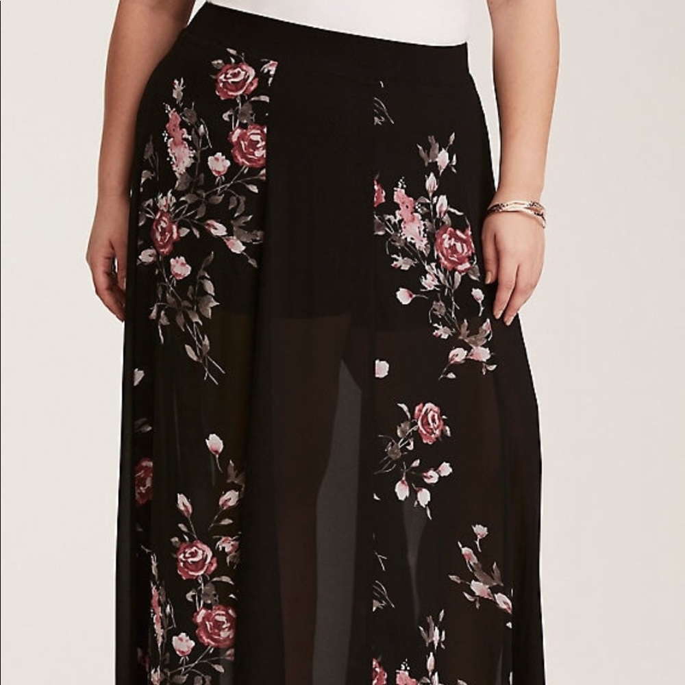 Black sheer maxi skirt